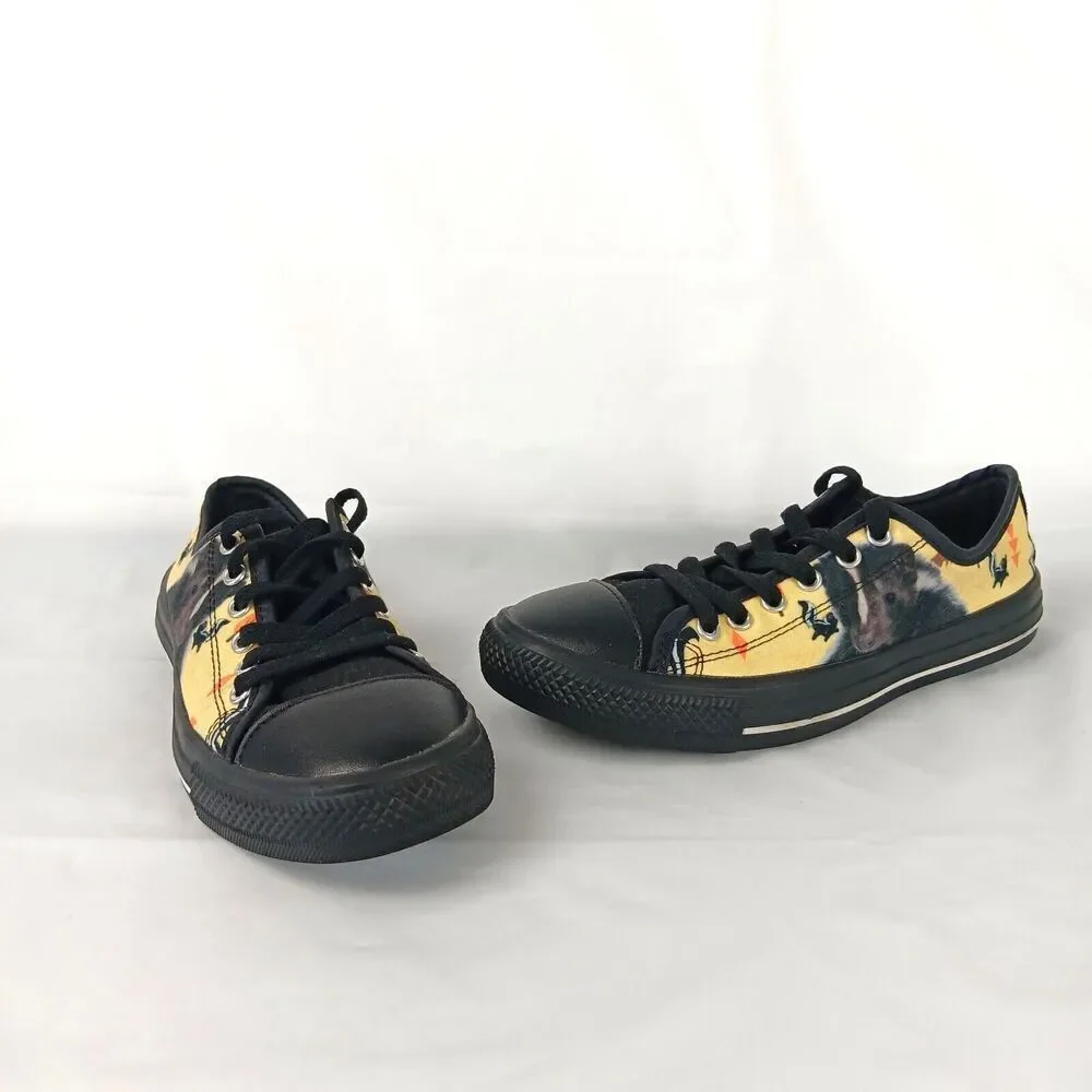 TeeAmazing Skunk Black Low Top Canvas Shoes Kids Size 3 Youth New Sneakers Laced